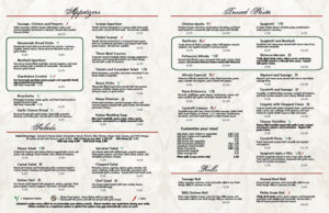 Salvatori's menu pages 1-2